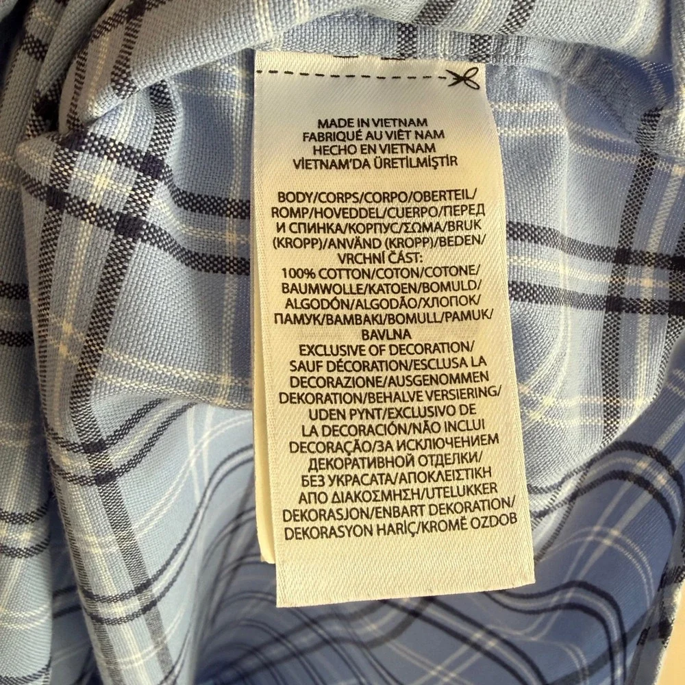 Polo Ralph Lauren Button Down Shirt Blue Plaid Preppy Classic Big Tall 2 XL